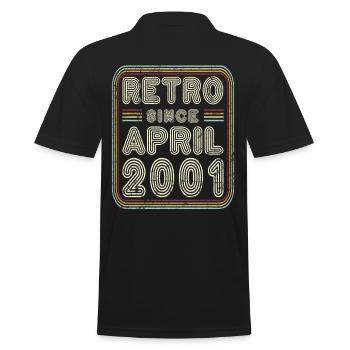 Anniversaire Avril 2001 Cadeau Rétro - Polo Homme - noir - Dos - Kai (181cm)