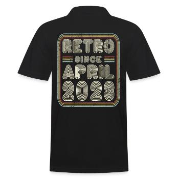 Geburtstag April 2023 Retro Geschenk - Männer Poloshirt - Schwarz - Hinten - Kai (181cm)