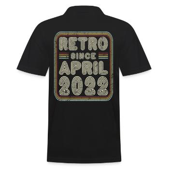 Birthday April 2022 Retro Gift - Men's Polo Shirt - black - Back - Kai (181cm)