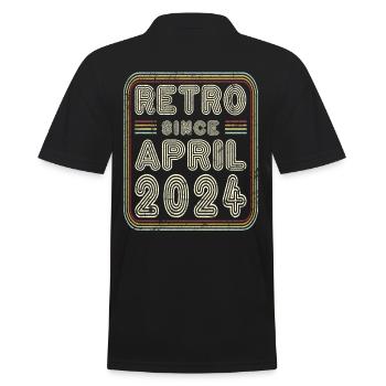 Geburtstag April 2024 Retro Geschenk - Männer Poloshirt - Schwarz - Hinten - Kai (181cm)