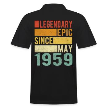Birthday May 1959 Legendary epic - Men's Polo Shirt - black - Back - Kai (181cm)