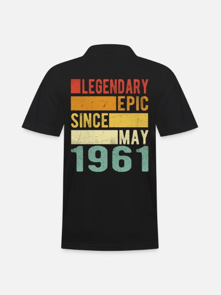 Birthday May 1961 Legendary epic - Men's Polo Shirt - black