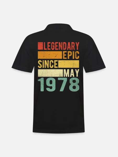 Birthday May 1978 Legendary epic - Men's Polo Shirt - black