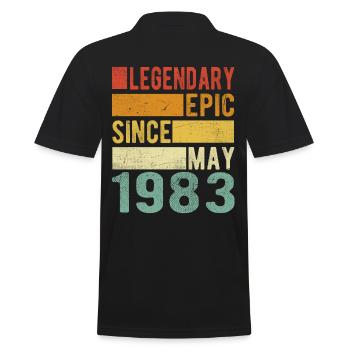 Birthday May 1983 Legendary Epic - Men's Polo Shirt - black - Back - Kai (181cm)