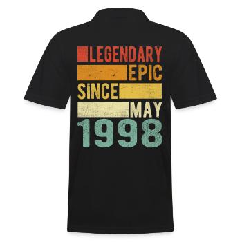 Birthday May 1998 Legendary epic - Men's Polo Shirt - black - Back - Kai (181cm)