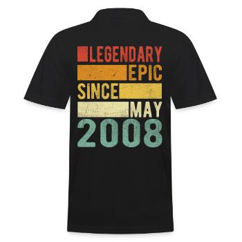 Birthday May 2008 Legendary epic - Men's Polo Shirt - black - Back - Kai (181cm)