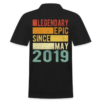 Birthday May 2019 Legendary epic - Men's Polo Shirt - black - Back - Kai (181cm)