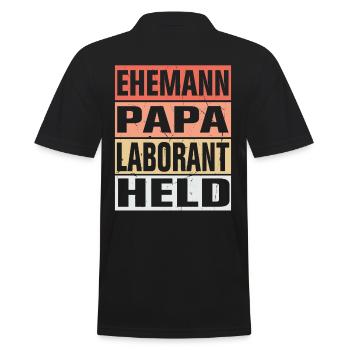 Laborant Vater Ehemann Held - Männer Poloshirt - Schwarz - Hinten - Kai (181cm)