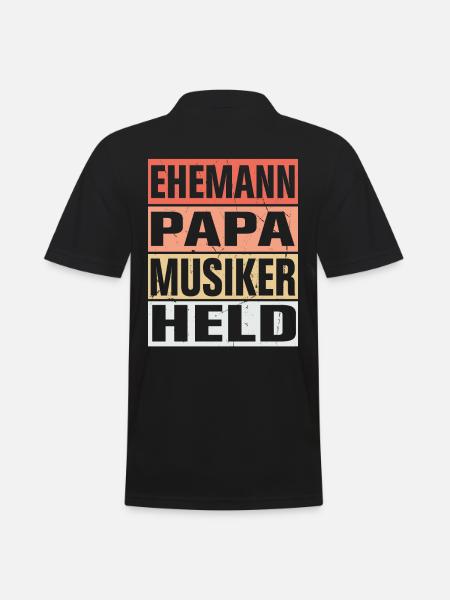 Musiker Vater Ehemann Held - Männer Poloshirt - Schwarz