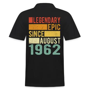 Anniversaire: Août 1962 Épopée légendaire - Polo Homme - noir - Dos - Kai (181cm)