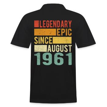 Birthday: August 1961 Legendary Epic - Men's Polo Shirt - black - Back - Kai (181cm)