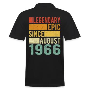 Birthday: August 1966 Legendary Epic - Men's Polo Shirt - black - Back - Kai (181cm)