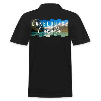 Lake Louise Canada Souvenir - Men's Polo Shirt - black - Back - Kai (181cm)