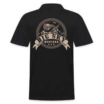 Big Sky Montana-souvenir - Männer Poloshirt - Schwarz - Hinten - Kai (181cm)