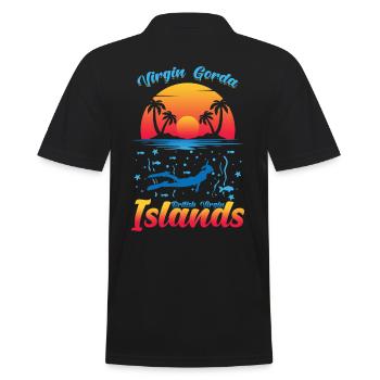 Vierge Souvenir des îles Vierges britanniques - Polo Homme - noir - Dos - Kai (181cm)