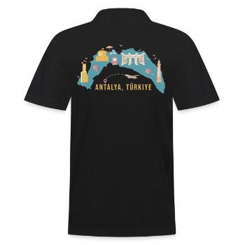 Antalya Turquie Souvenir - Polo Homme - noir - Dos - Kai (181cm)