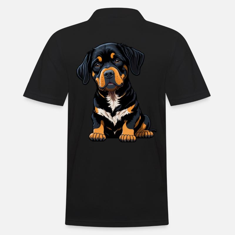 Rottweiler Hund Welpe - Männer Poloshirt - Schwarz