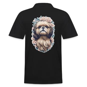 Shih Tzu Hund - Männer Poloshirt - Schwarz - Hinten - Kai (181cm)