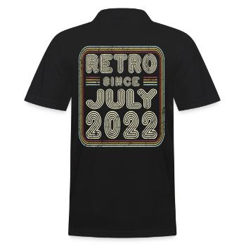 Birthday July 2022 Retro Gift - Men's Polo Shirt - black - Back - Kai (181cm)