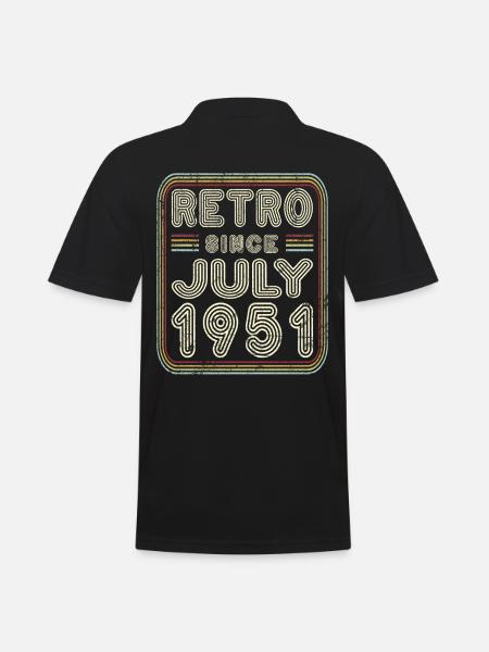 Birthday July 1951 Retro Gift - Men's Polo Shirt - black