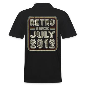 Anniversaire Juillet 2012 Cadeau rétro - Polo Homme - noir - Dos - Kai (181cm)