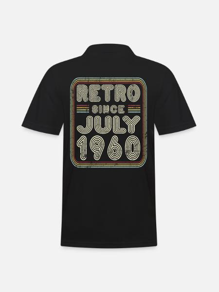 Birthday July 1960 Retro Gift - Men's Polo Shirt - black