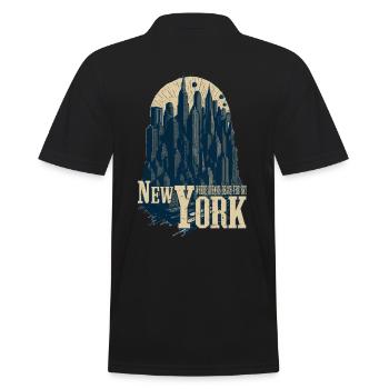 New York Skyline - Where dreams reach the sky - Men's Polo Shirt - black - Back - Kai (181cm)