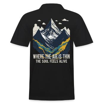 Mountains Mountaineer Saying - Men's Polo Shirt - black - Back - Kai (181cm)