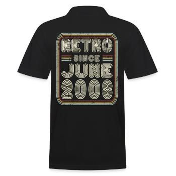 Anniversaire Juin 2008 Cadeau rétro - Polo Homme - noir - Dos - Kai (181cm)
