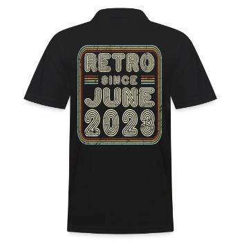 Geburtstag Juni 2023 Retro Geschenk - Männer Poloshirt - Schwarz - Hinten - Kai (181cm)