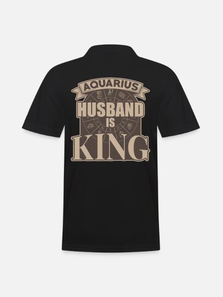 Aquarius husband is king - Men's Polo Shirt - black
