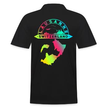 Lausanne Schweiz Souvenir - Männer Poloshirt - Schwarz - Hinten - Kai (181cm)