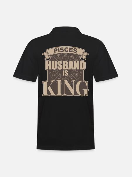 Pisces husband is king - Men's Polo Shirt - black