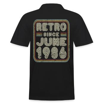 Anniversaire Juin 1986 Cadeau rétro - Polo Homme - noir - Dos - Kai (181cm)