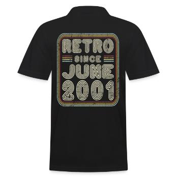 Anniversaire Juin 2001 Cadeau rétro - Polo Homme - noir - Dos - Kai (181cm)