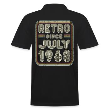 Geburtstag Juli 1968 Retro Geschenk - Männer Poloshirt - Schwarz - Hinten - Kai (181cm)