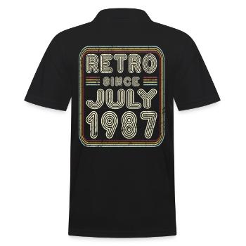 Geburtstag Juli 1987 Retro Geschenk - Männer Poloshirt - Schwarz - Hinten - Kai (181cm)