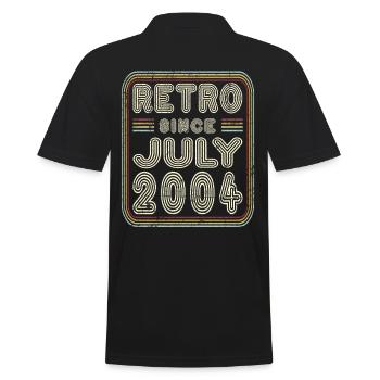 Anniversaire Juillet 2004 Cadeau rétro - Polo Homme - noir - Dos - Kai (181cm)