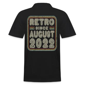 Birthday August 2022 Retro Gift - Men's Polo Shirt - black - Back - Kai (181cm)