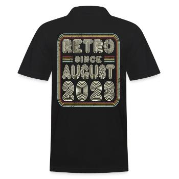 Geburtstag August 2023 Retro Geschenk - Männer Poloshirt - Schwarz - Hinten - Kai (181cm)