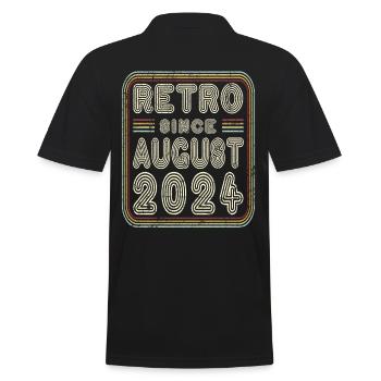 Geburtstag August 2024 Retro Geschenk - Männer Poloshirt - Schwarz - Hinten - Kai (181cm)