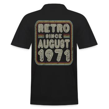 Anniversaire Août 1971 Cadeau rétro - Polo Homme - noir - Dos - Kai (181cm)