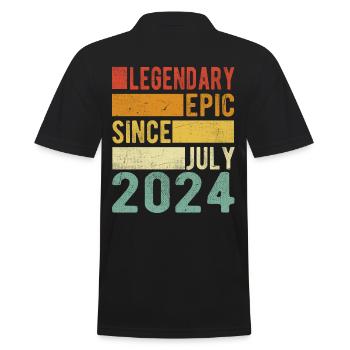 Anniversaire Juillet 2024 Épopée légendaire - Polo Homme - noir - Dos - Kai (181cm)