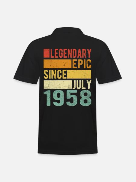 Birthday: July 1958 Legendary Epic - Men's Polo Shirt - black