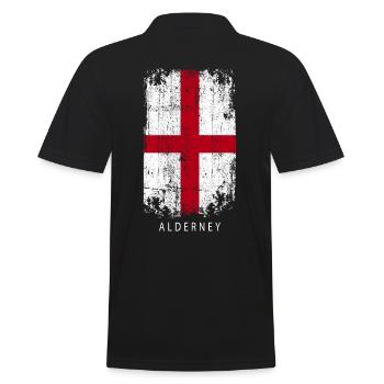 Souvenir with the country flag of Alderney - Men's Polo Shirt - black - Back - Kai (181cm)