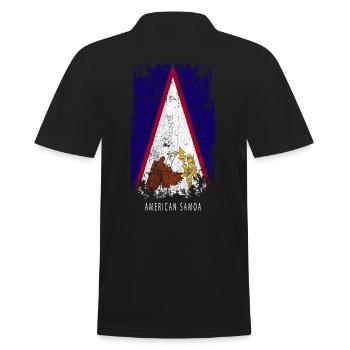 Souvenir avec le drapeau des Samoa américaines - Polo Homme - noir - Dos - Kai (181cm)