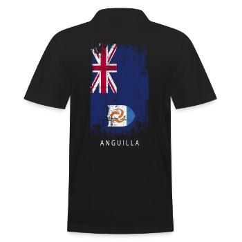 Souvenir Mit Der Landflagge Von Anguilla - Männer Poloshirt - Schwarz - Hinten - Kai (181cm)