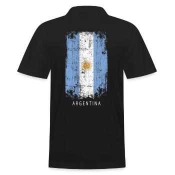 Souvenir with the country flag of Argentina - Men's Polo Shirt - black - Back - Kai (181cm)