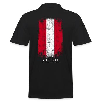 Souvenir with the flag of Austria - Men's Polo Shirt - black - Back - Kai (181cm)