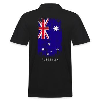 Souvenir with the country flag of Australia - Men's Polo Shirt - black - Back - Kai (181cm)